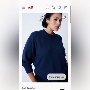 H&M NWT Navy Knit Sweater; Sz Small